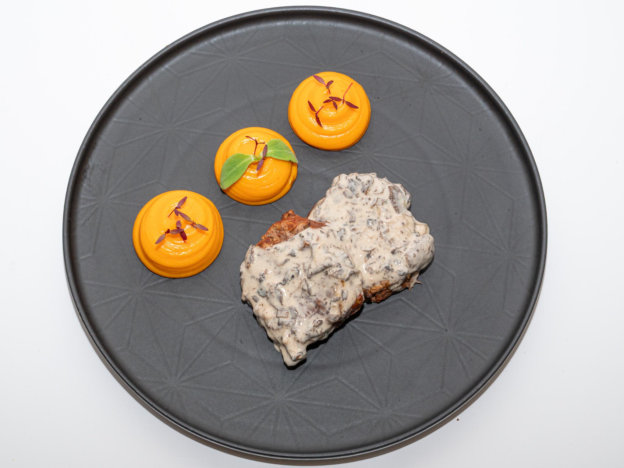 Steak Mushroom Sauce with Sweet Potato